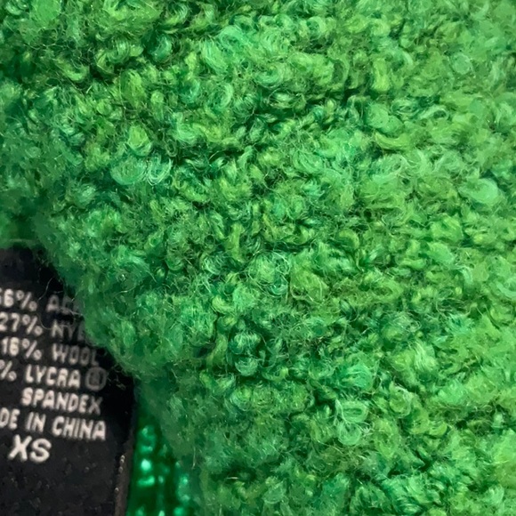 Moda Green Fuzzy Sweater - Picture 3 of 3